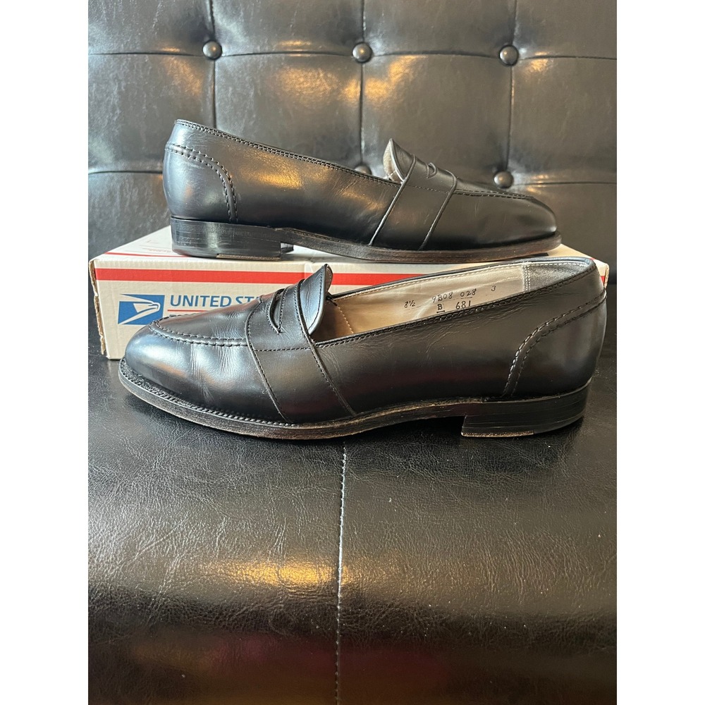 Alden 681 Black Calfskin Full Strap Penny Loafers Size 8.5 B/D Aberdeen Last